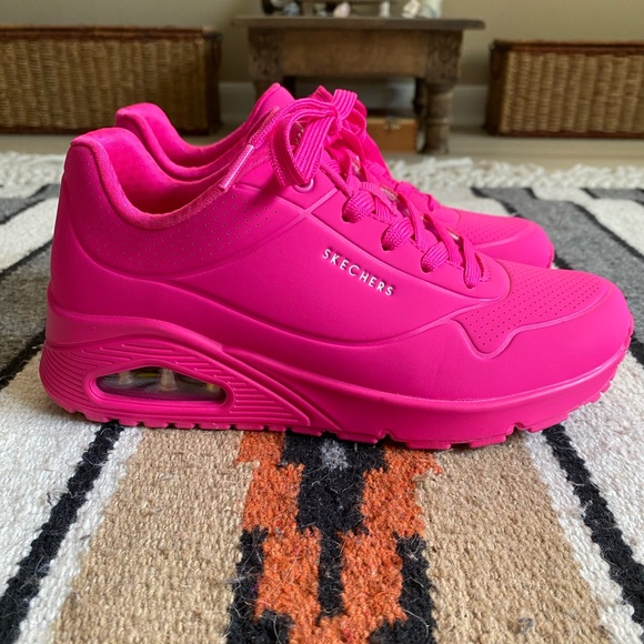 Skechers Hot Pink “Uno - Night Shades” Sneakers Women’s SIZE 7 - Picture 2 of 12